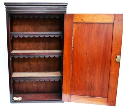 Lot 81 - A 19th Century Mahogany Poisons Cupboard, with brass label to door, three shelves to the...