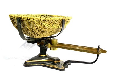 Lot 83 - A W & T Avery Cast Iron and Brass Baby Weighing Scale, for weighing up to 30lbs, with black and...