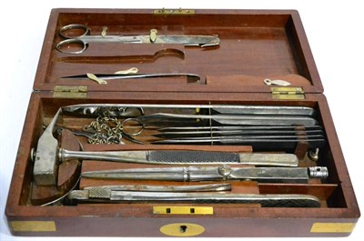 Lot 94 - A Mahogany Cased Postmortem Set by Sumner & Co., Liverpool, the brass bound case containing...