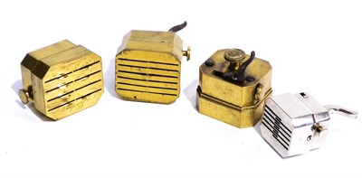 Lot 97 - Three 19th Century Brass Scarificators, or blood letters, with steel triggers, one inscribed...