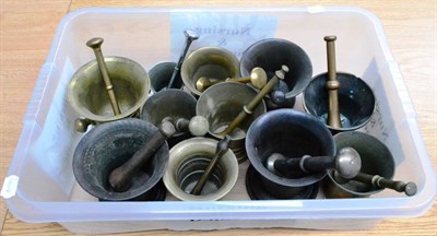 Lot 123 - A Collection of Twenty Four Pestles and Mortars, includes bronze, brass, pottery and glass, various