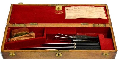 Lot 126 - A Late 19th Century Wooden Cased Amputation Set, the case labelled 'A. Aubry, Paris',...