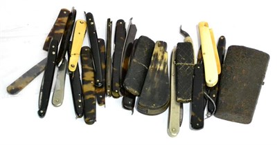 Lot 144 - A Collection of Folding Lancets, Hooks and Knives, two cased, together with a steel lancet case and