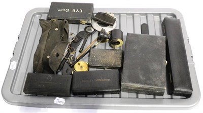 Lot 179 - A Collection of Optical Testing Equipment, including cased ophthalmoscopes, measuring...