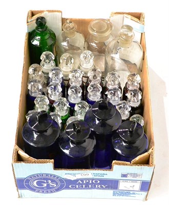 Lot 199 - Apothecary Glass Bottles including four Cobalt blue examples: Liq, Cocainae Hyd, Liq. Calcis,...