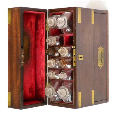 Lot 202 - Apothecary Set consisting of top section with compartments for 12 glass bottles (with padded...