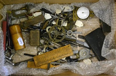 Lot 204 - A Collection of Watchmakers Tools, including lathe tools, rules, callipers, gauges, clamp,...