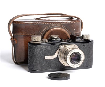 Lot 237 - Leica I Camera No.4335 (1926/27) black, with Leitz Elmar f3.5, 50mm lens, in manufacturers...