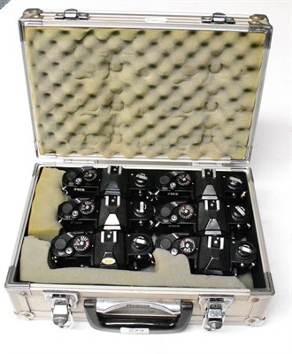 Lot 273 - Nikon Six FM2N Camera Bodies, black in hard case (6)