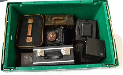 Lot 297 - Various Large Relex And Other Cameras including Ensign Popular, 2xButcher's Popular Pressmans,...