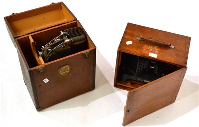 Lot 307 - Ampro Precision Projector in brown cracked metal finish (in original case) together with a...