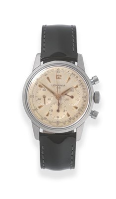 Lot 109 - A Stainless Steel Chronograph Wristwatch, signed Lemania, circa 1960, (calibre 1280) lever movement