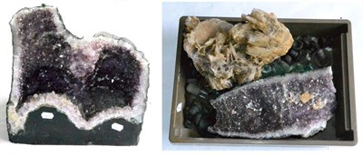 Lot 390 - An Amethyst Geode, 40.5cm high; and One Other Large Mineral Specimen (2)