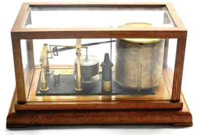 Lot 2 - Negretti and Zambra (London) Barograph No.35373 with brass drum having clockwork mechanism,...