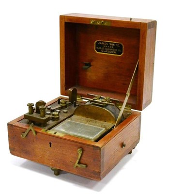 Lot 15 - James White (Glasgow) Electrical Testing Set No.198 in oak case with makers decal inside lid