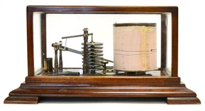 Lot 16 - Barometer unmarked with eight section vacuum, brass clockwork mechanism numbered E35244 with...