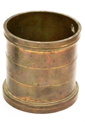 Lot 26 - Imperial Half Gallon Brass Measure of cylindrical form and engraved ";Division of Hallikeld...