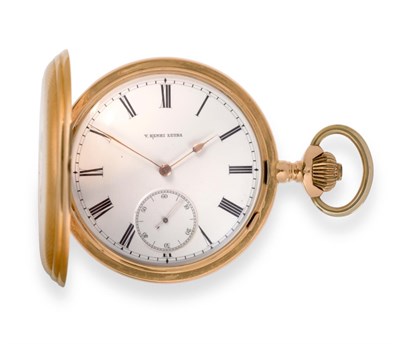 Lot 126 - ~ A Full Hunter Keyless Lever Pocket Watch, signed V.Henri Leuba, Chaux De Fonds, circa 1900, lever
