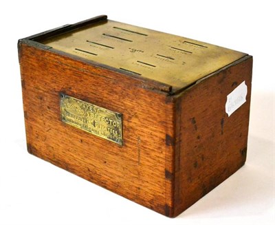 Lot 57 - Benetfinks & Co (Cheapside) Patent Base Coin Detector  mahogany box with brass top with nine...