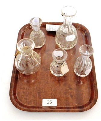 Lot 65 - Five Assorted Glass Liquid Measures Gill with Richardson's Patent Q959 engraved to top, with...