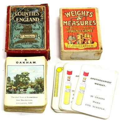 Lot 75 - J Jaques Two Card Games Weights & Measures and Counties Of England (2)