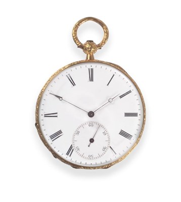 Lot 131 - ~ An Open Faced Pocket Watch, signed Pateck, Geneve, circa 1870, bar lever movement, enamel...
