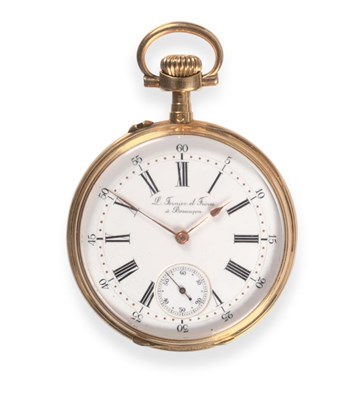 Lot 143 - An Open Faced Keyless Pocket Watch, signed L Fernier & Fres A Besancon, circa 1900, lever movement