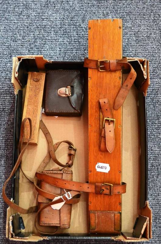 Lot 10 - Telescopic Abney Level with Broad Arrow mark, in leather case stamped ";PIC MkV 1944; a Stewart...