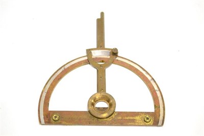 Lot 12 - Troughton & Simms (London) Cartographical Protractor brass with single arm having Vernier scale and