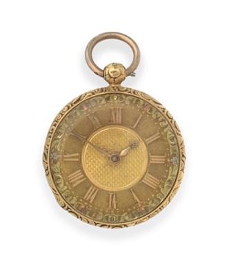 Lot 146 - An 18ct Gold Open Faced Pocket Watch, 1823, lever movement, gold dial with an engine turned centre