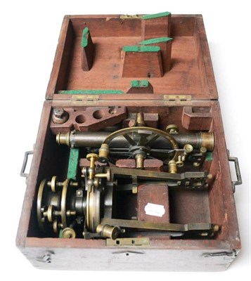 Lot 21 - Thomas Street (London) Theodolite late 19th Century, in brass with complex mounting in original...