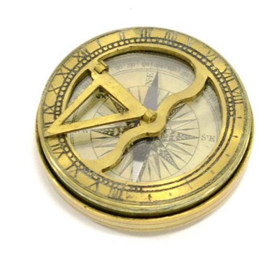 Lot 54 - Military Pocket Sundial gauged to the Peninsula and used in the Peninsula War, white back...