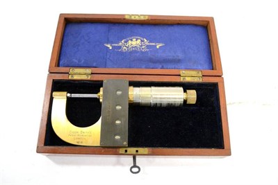 Lot 58 - Ciceri Smith's Patent Micrometer No.18 in brass/steel with rare four digit display measuring to...