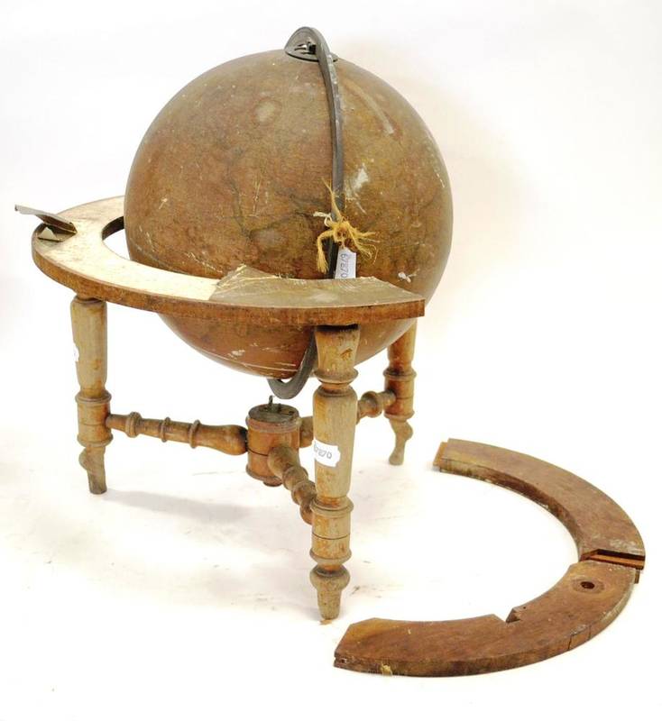 Lot 63 - Crutchleys Late Carys New Terrestrial Globe, 19th Century 12";, 30cm diameter with original...
