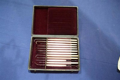 Lot 69 - A 19th century Ophthalmology set by Weiss with ivory handles contained in the original case
