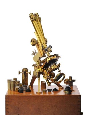 Lot 81 - A fine example of a Watson ";Van Heurck"; binocular microscope No. 5414. This was Watson's...