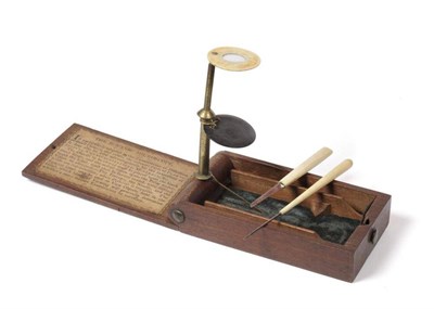 Lot 84 - Withering Folding Botanical Microscope (Late 18th Century)  in mahogany case with needle and...