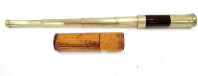 Lot 124 - C W Dixey (London) Four Draw Telescope with nickel plated tube engraved ";C W Dixey Optician To The