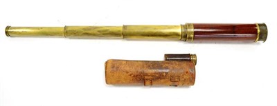 Lot 125 - Ramsdens (London) Four Draw Telescope brass with wood band,1.75"; objective lens 33";, 85cm  in...