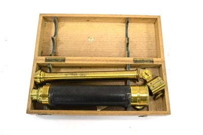 Lot 126 - Brass Single Draw Telescope with brass stand, 1.75"; objective lens, 17.5";,45cm long, in...