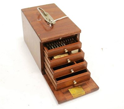 Lot 140 - Canaliculus Dilator Set contained in five draw lockable mahogany chest