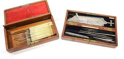 Lot 143 - Millikins & Lawley (London) Surgeons Field Set in mahogany case together with a Wood set of...