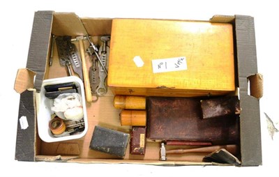 Lot 153 - A Steel Watchmakers Lathe, with accessories, in a fitted wooden box, together with a collection...
