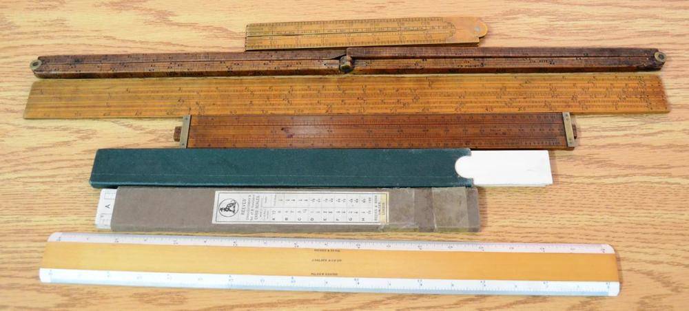 Triangular Boxwood Lot 154 - Five Boxwood Rules and Gauges, including a