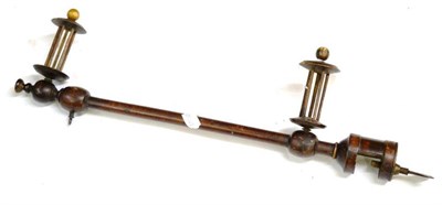 Lot 156 - An 18th Century Walnut Wool Winder, with two spools and an iron screw clamp for fastening to a...