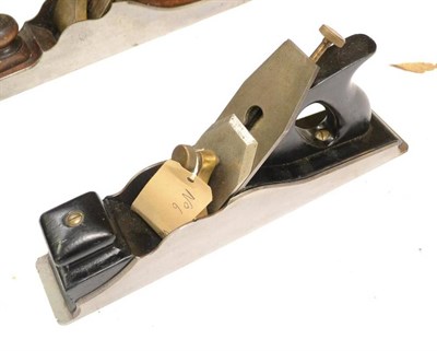 Lot 168 - A Norris 14 1/2 Inch Steel 'A1' Jack Plane, with rosewood infill and handle, brass lever cap...