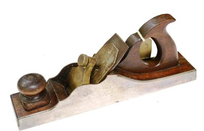 Lot 169 - A 14 Inch Steel Jack Plane, with 'Norris' brass lever cap, mahogany infill and handle, Marples iron