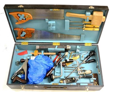 Lot 179 - David Stanley Ex-Shop Stock Tool Box,  circa 1950's, containing saws, planes, chisels, mallet,...
