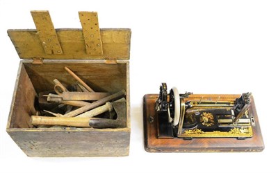 Lot 180 - Four Wooden Tool Boxes Containing Mixed Tools, including saws, planes, axes, mallets, drills...