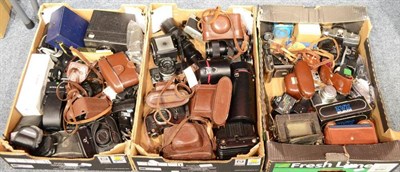 Lot 194 - A Large Collection of Cameras and Accessories, including 35mm cameras, lenses etc., in six boxes